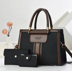 2025new Luxury Designer Women's  PU Leather Handbags Wallet Set Shoulder Bags Nylon Zipper Closure