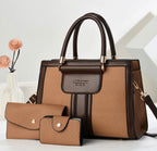 2025new Luxury Designer Women's  PU Leather Handbags Wallet Set Shoulder Bags Nylon Zipper Closure