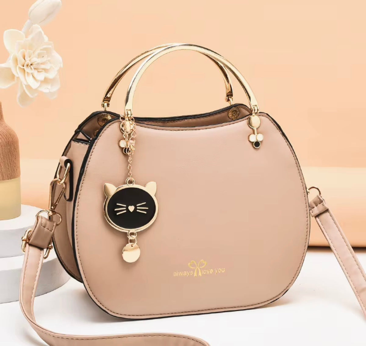 Luxury Women Bags 👜 Women’s Elegant Shoulder & Crossbody Cat Pendant Handbag