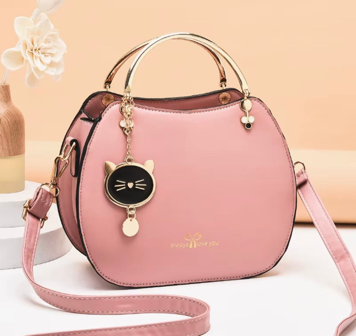 Luxury Women Bags 👜 Women’s Elegant Shoulder & Crossbody Cat Pendant Handbag