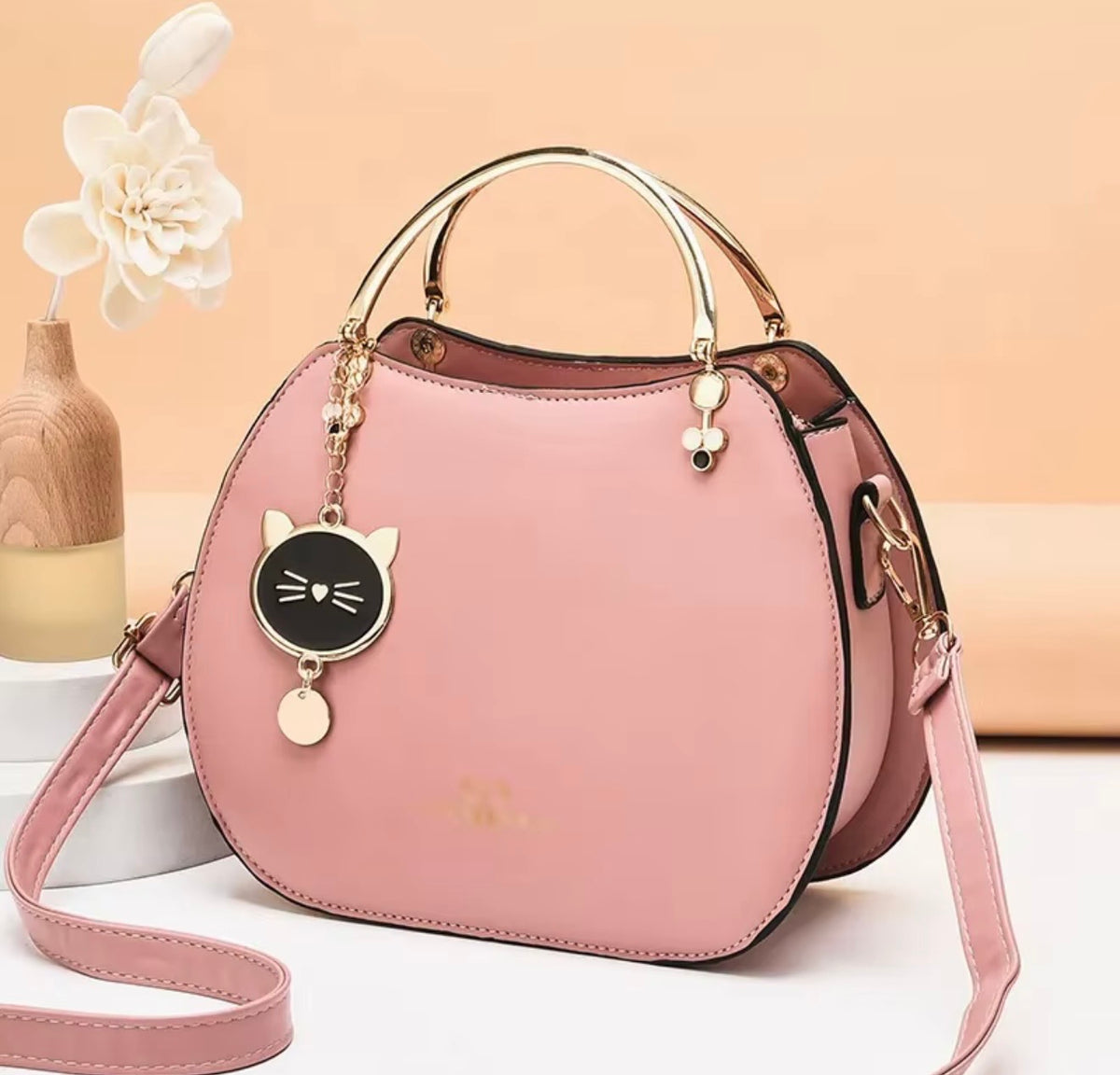 Luxury Women Bags 👜 Women’s Elegant Shoulder & Crossbody Cat Pendant Handbag