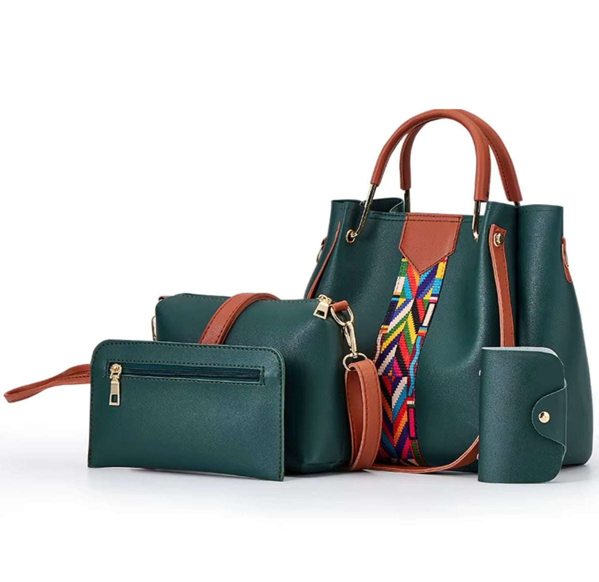 2026 Wholesale Fashion Pu Leather Shoulder Bag 4Pcs set Women