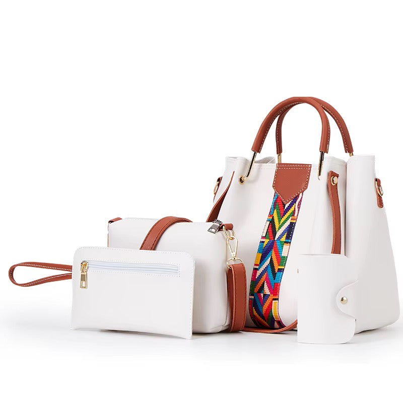 2026 Wholesale Fashion Pu Leather Shoulder Bag 4Pcs set Women