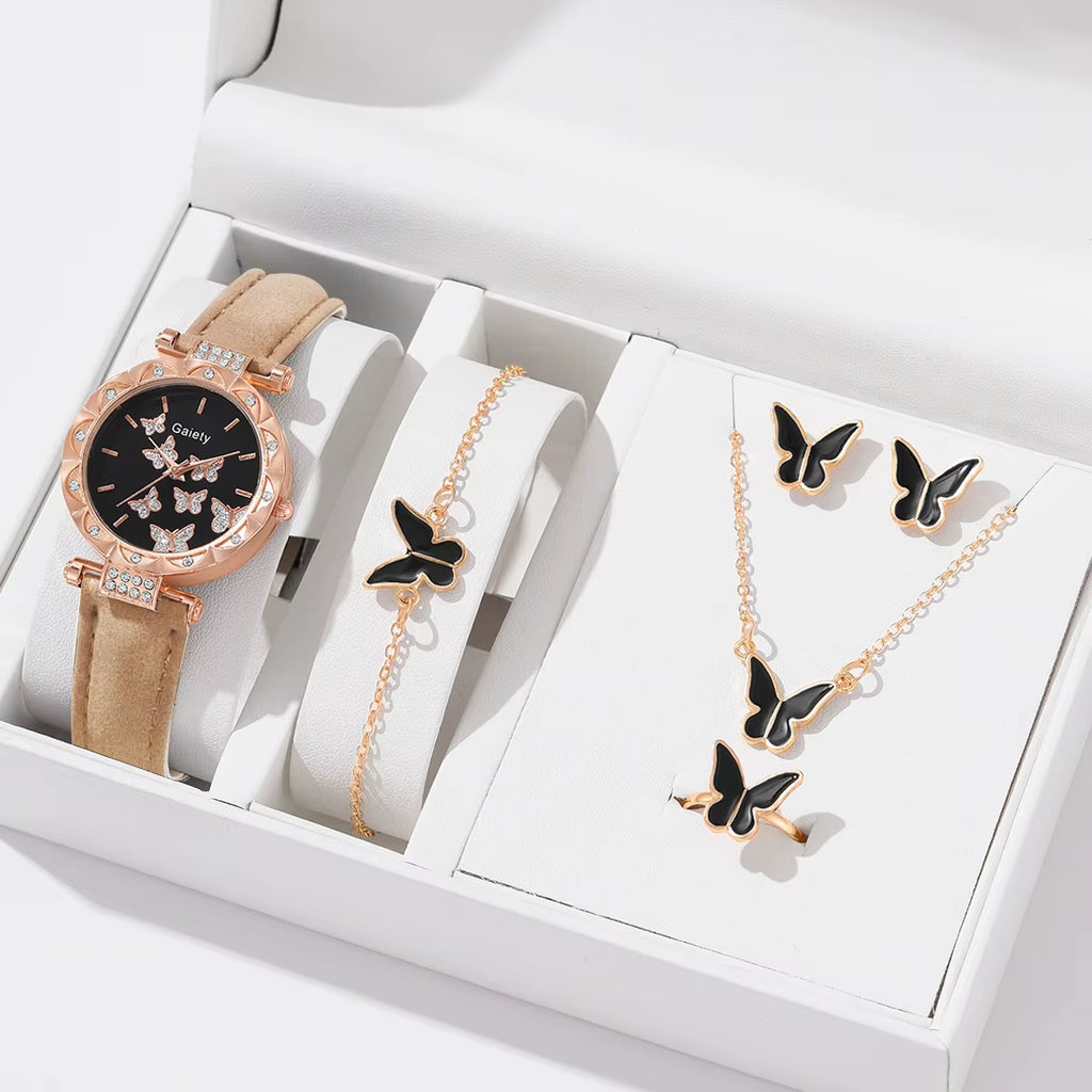 🦋 Butterfly Watch & Jewelry Set
