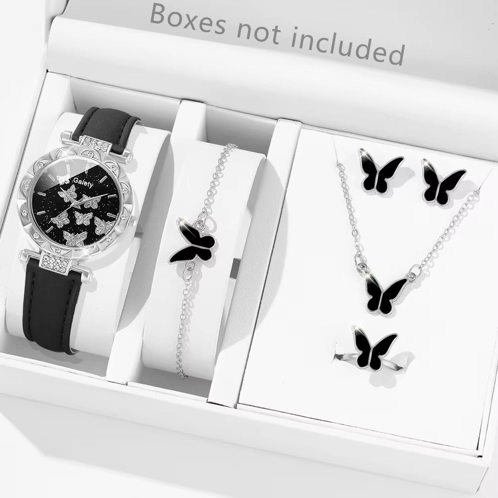🦋 Butterfly Watch & Jewelry Set
