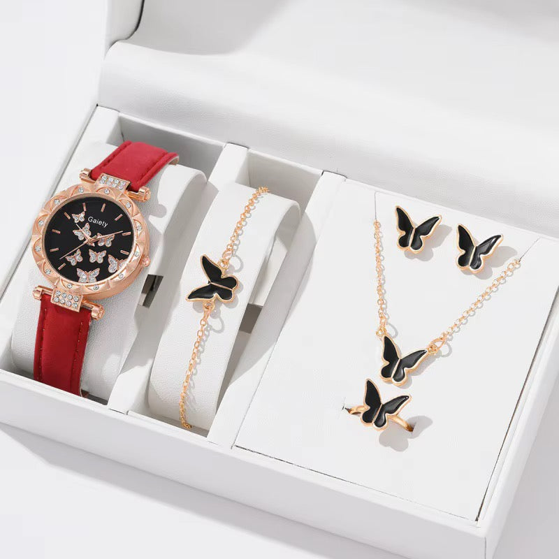 🦋 Butterfly Watch & Jewelry Set