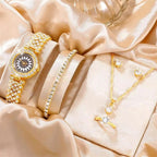 💎 Luxury Crystal Watch & Jewelry Set