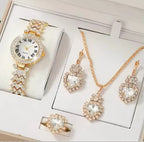 💎 Luxury Crystal Watch & Jewelry Set