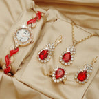 💎 Luxury Crystal Watch & Jewelry Set