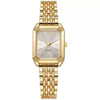 Stainless steel Gold Plated Necklace with Watch