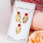 Stainless steel Gold Plated Necklace with Watch
