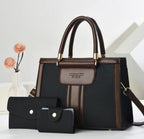 2025new Luxury Designer Women's  PU Leather Handbags Wallet Set Shoulder Bags Nylon Zipper Closure